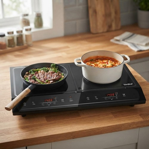 Double induction hob - double, 2800w